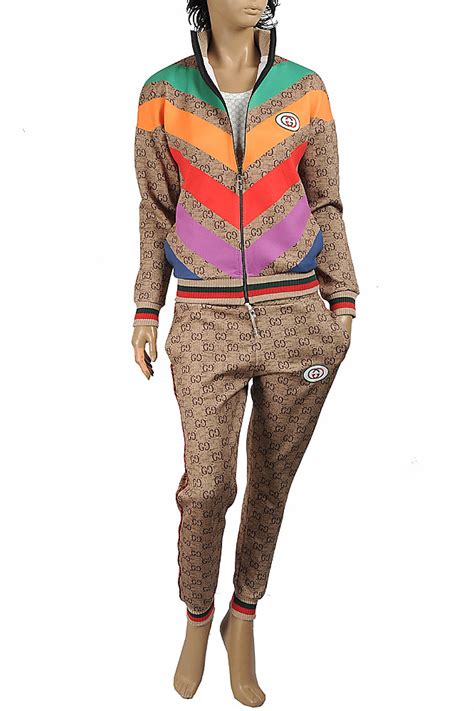 gucci tracksuit womens grey|Gucci jogging suit women.